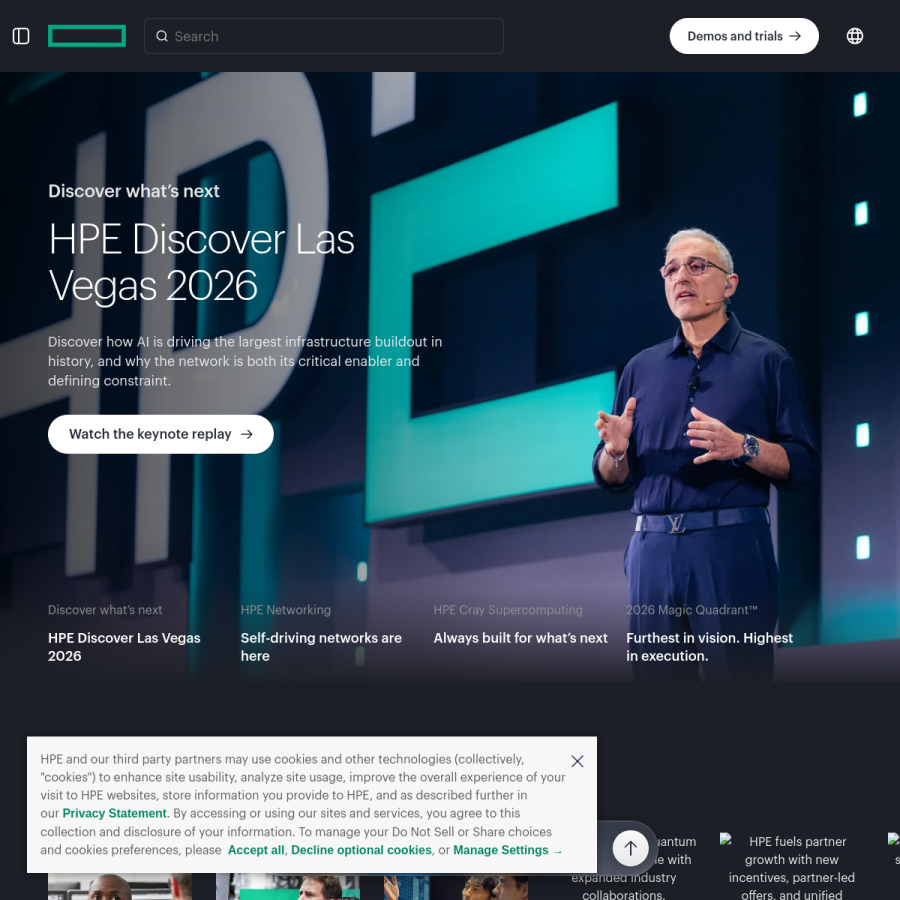 hpe.com homepage screenshot