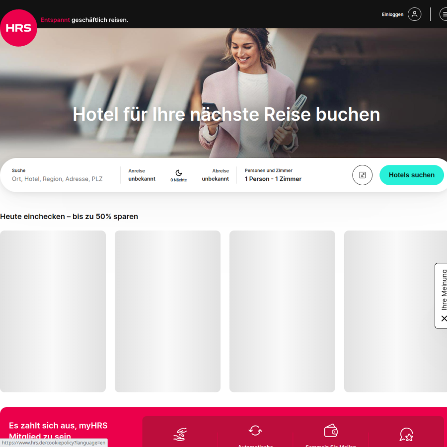 hrs.de homepage screenshot