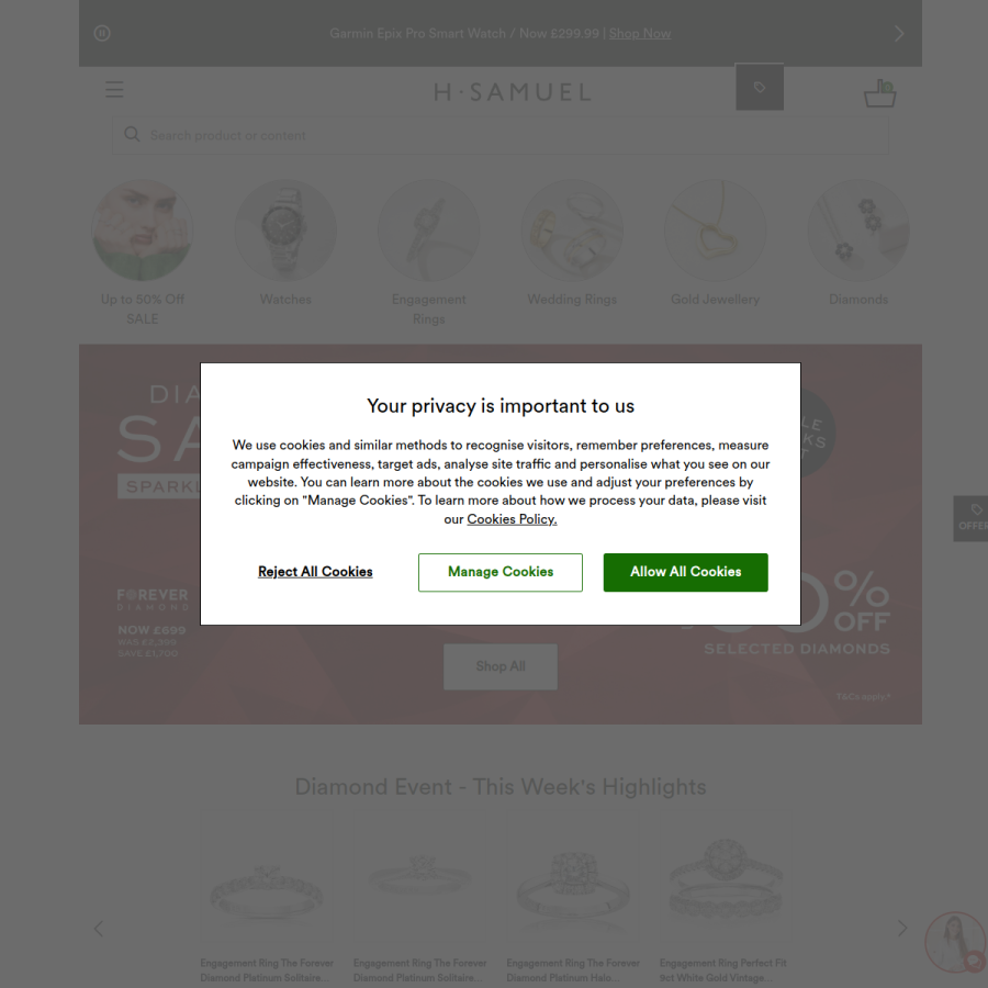 hsamuel.co.uk homepage screenshot