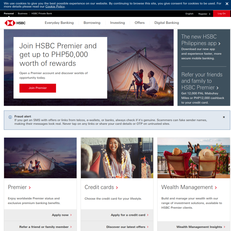 hsbc.com.ph homepage screenshot