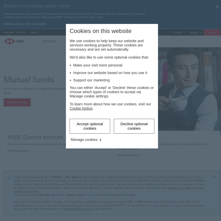 hsbc.com.vn homepage screenshot