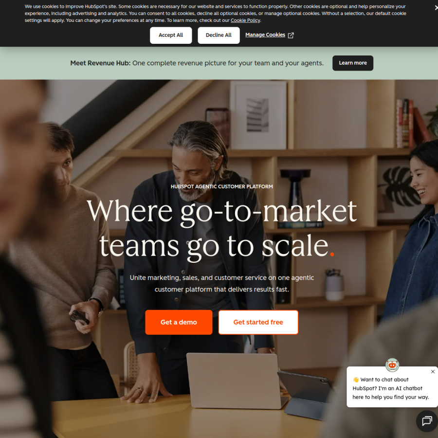 hubspot.com homepage screenshot