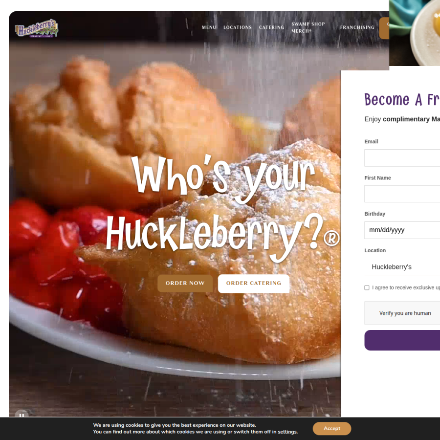 huckleberrys.com homepage screenshot