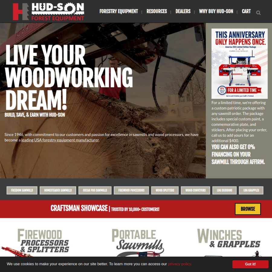 hud-son.com homepage screenshot