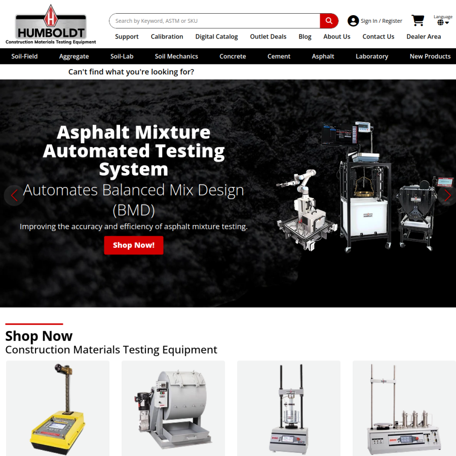 humboldtmfg.com homepage screenshot