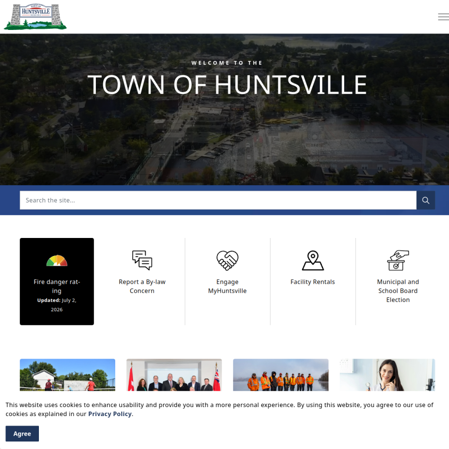 huntsville.ca homepage screenshot