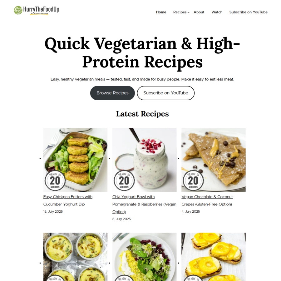 hurrythefoodup.com homepage screenshot