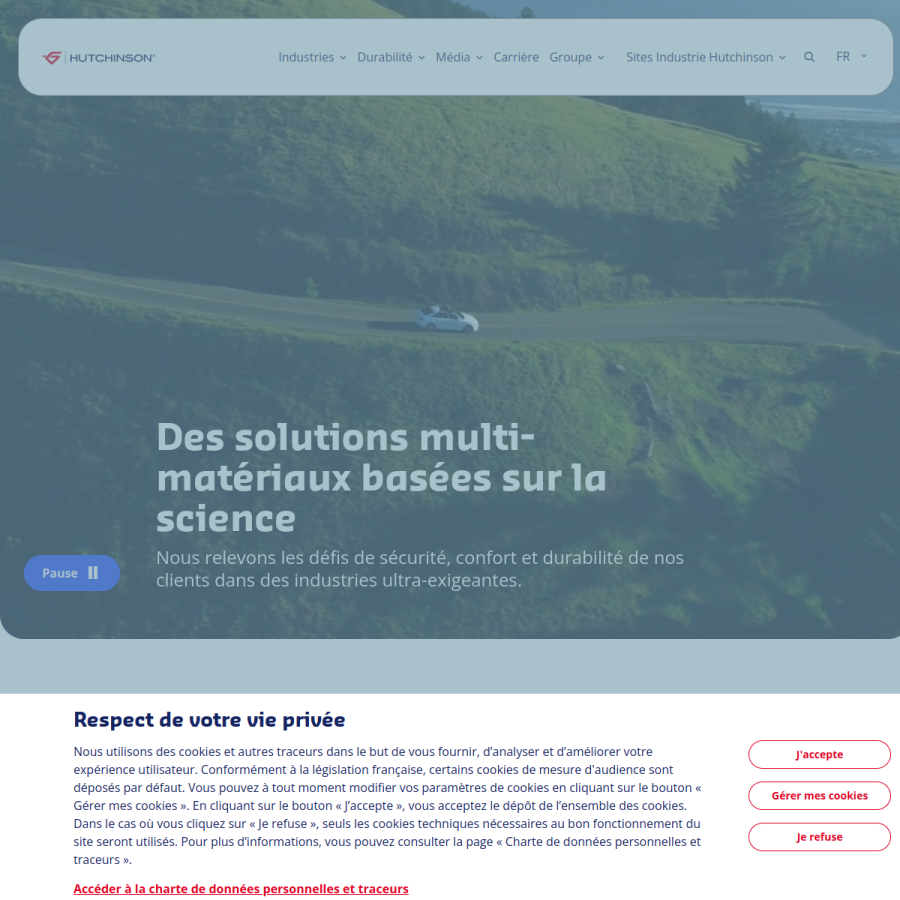 hutchinson.com homepage screenshot