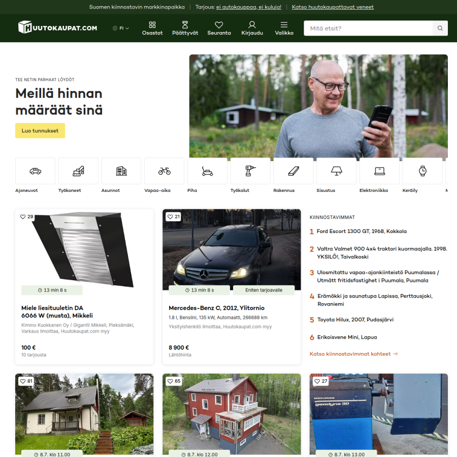 huutokaupat.com homepage screenshot