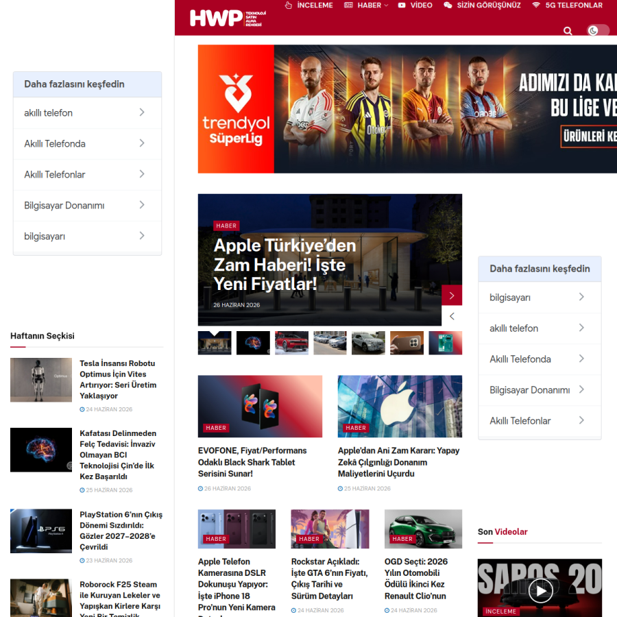 hwp.com.tr homepage screenshot