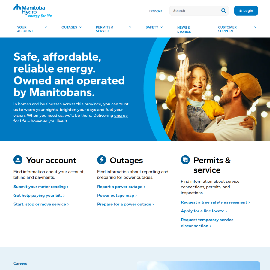 hydro.mb.ca homepage screenshot