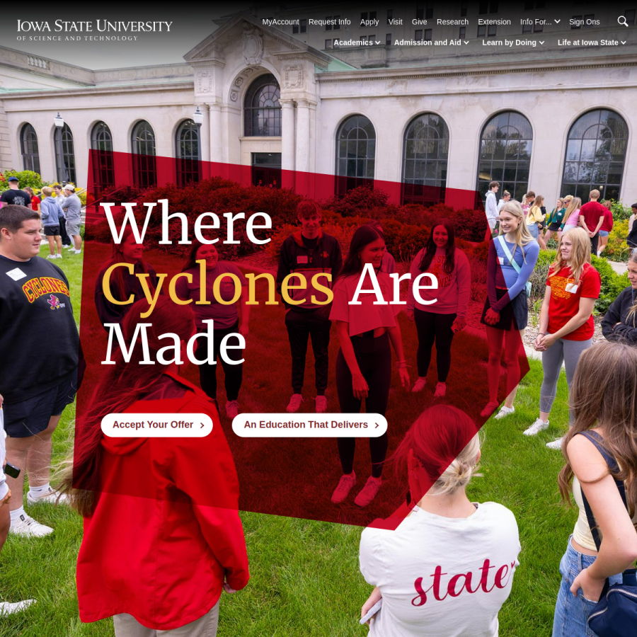 iastate.edu homepage screenshot