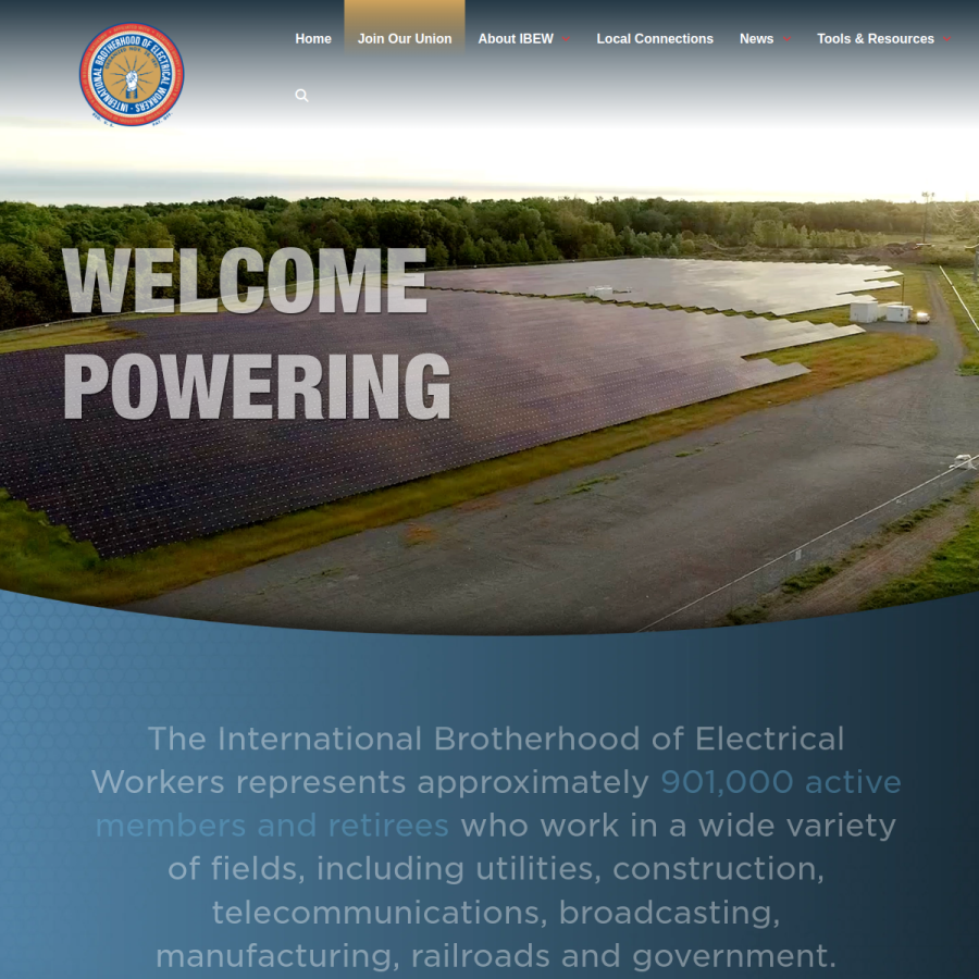 ibew.org homepage screenshot