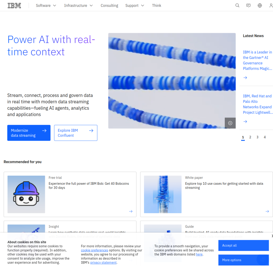 ibm.com homepage screenshot