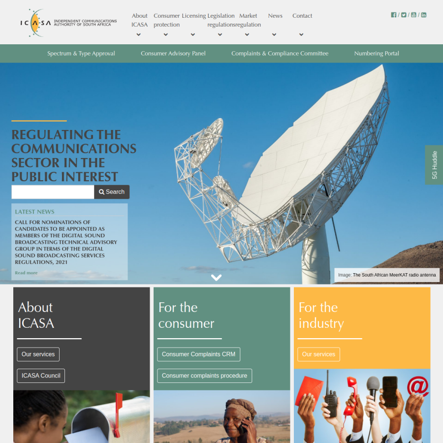 icasa.org.za homepage screenshot