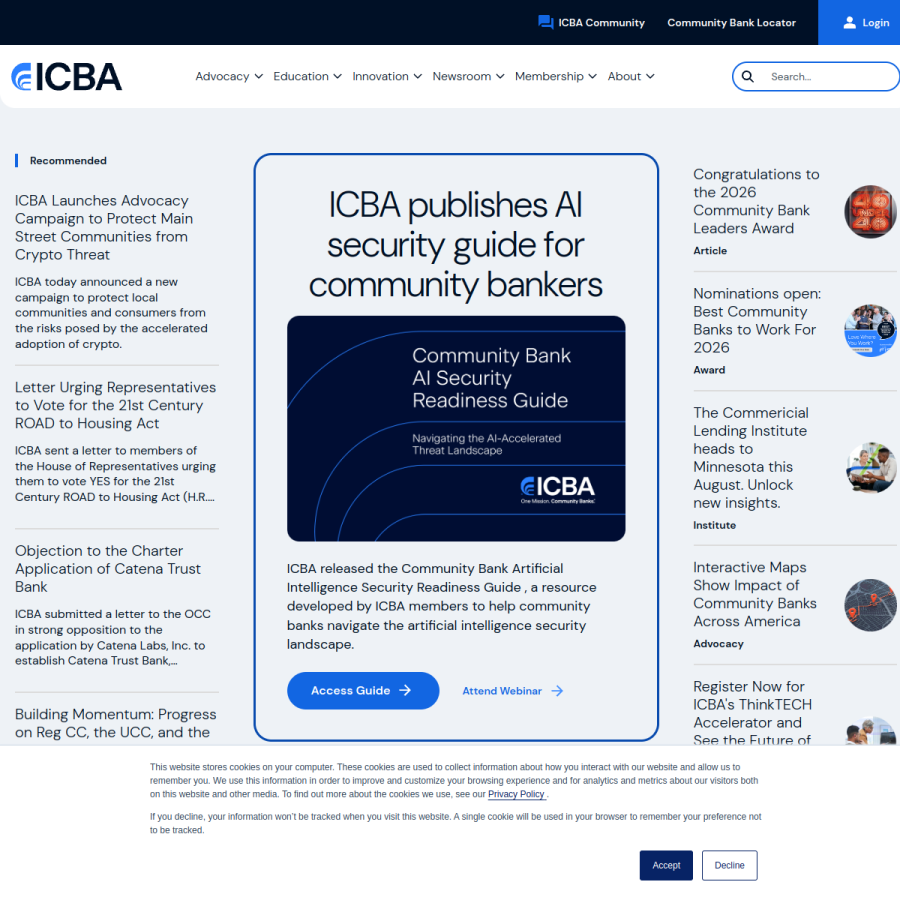 icba.org homepage screenshot