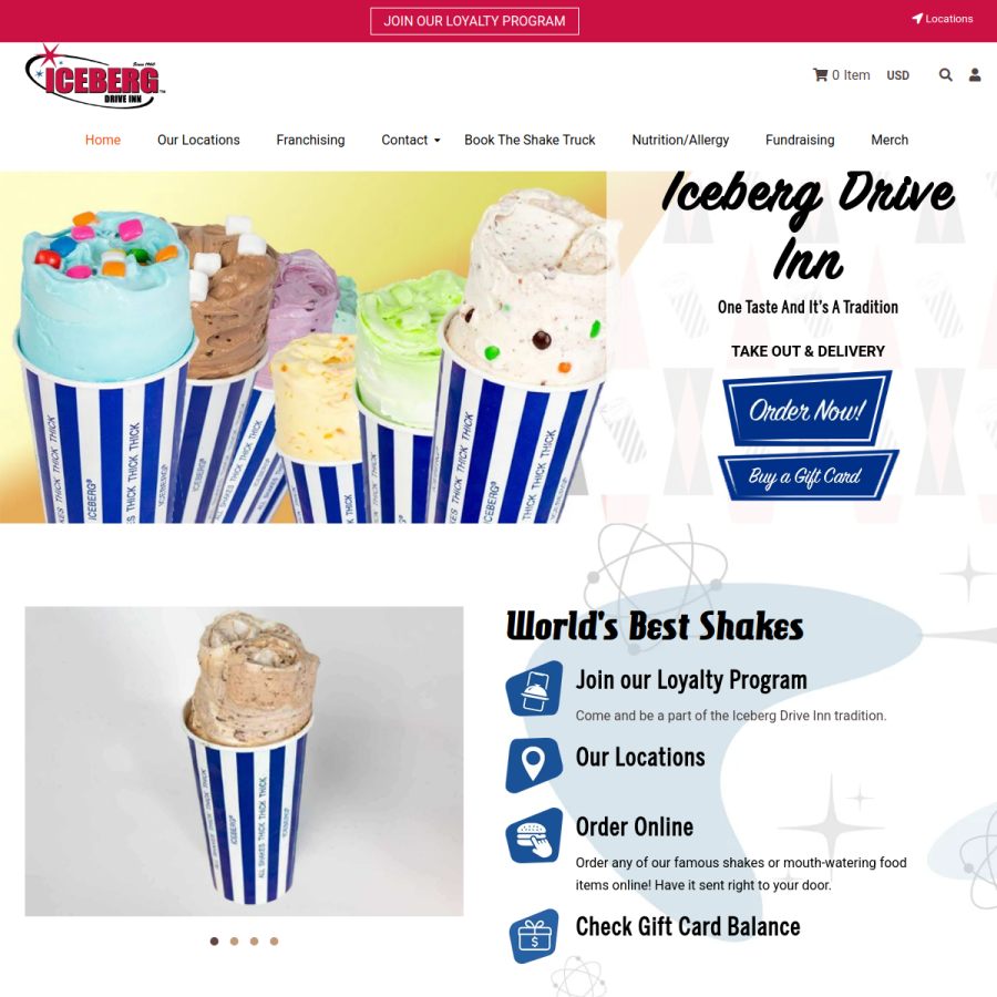 icebergdriveinn.com homepage screenshot
