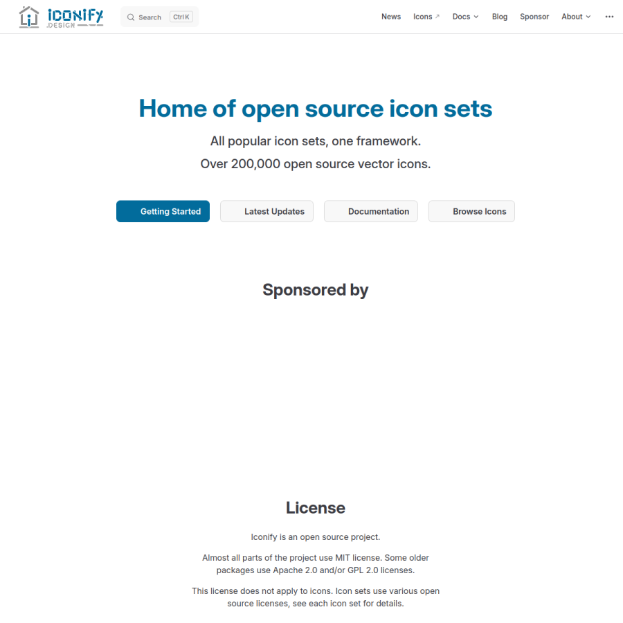 iconify.design homepage screenshot