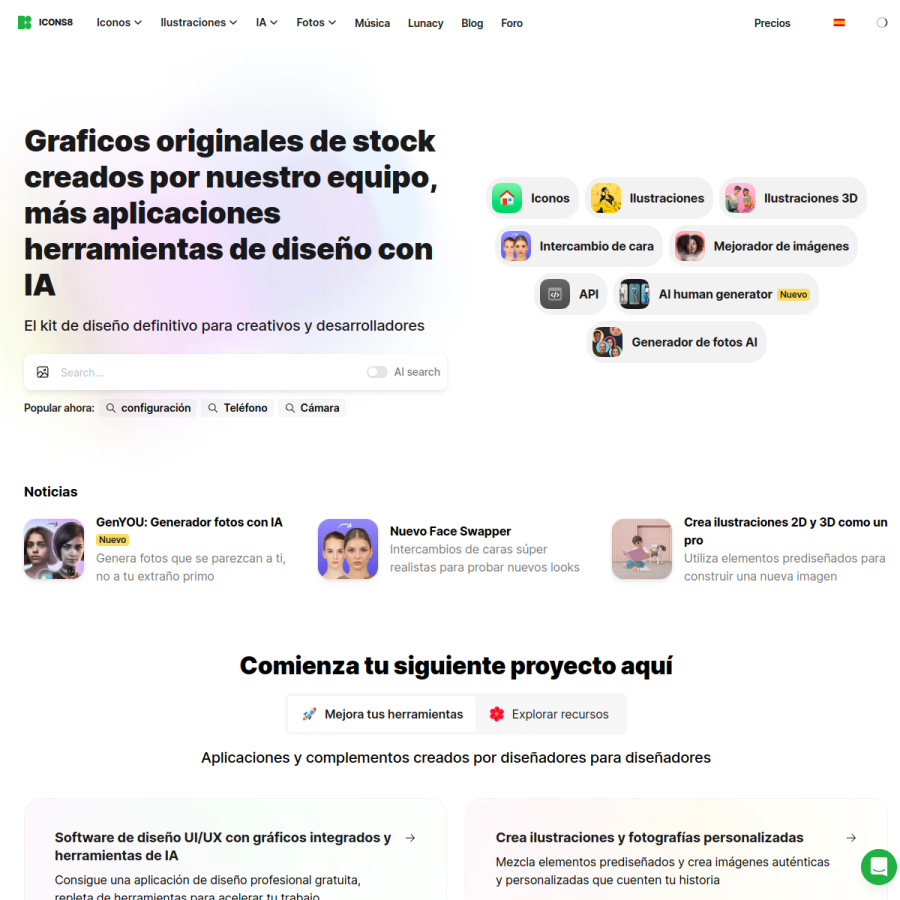 iconos8.es homepage screenshot