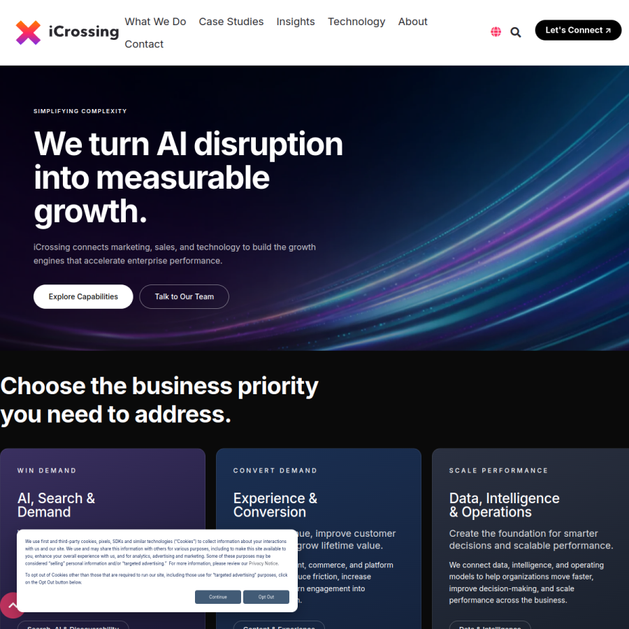 icrossing.com homepage screenshot