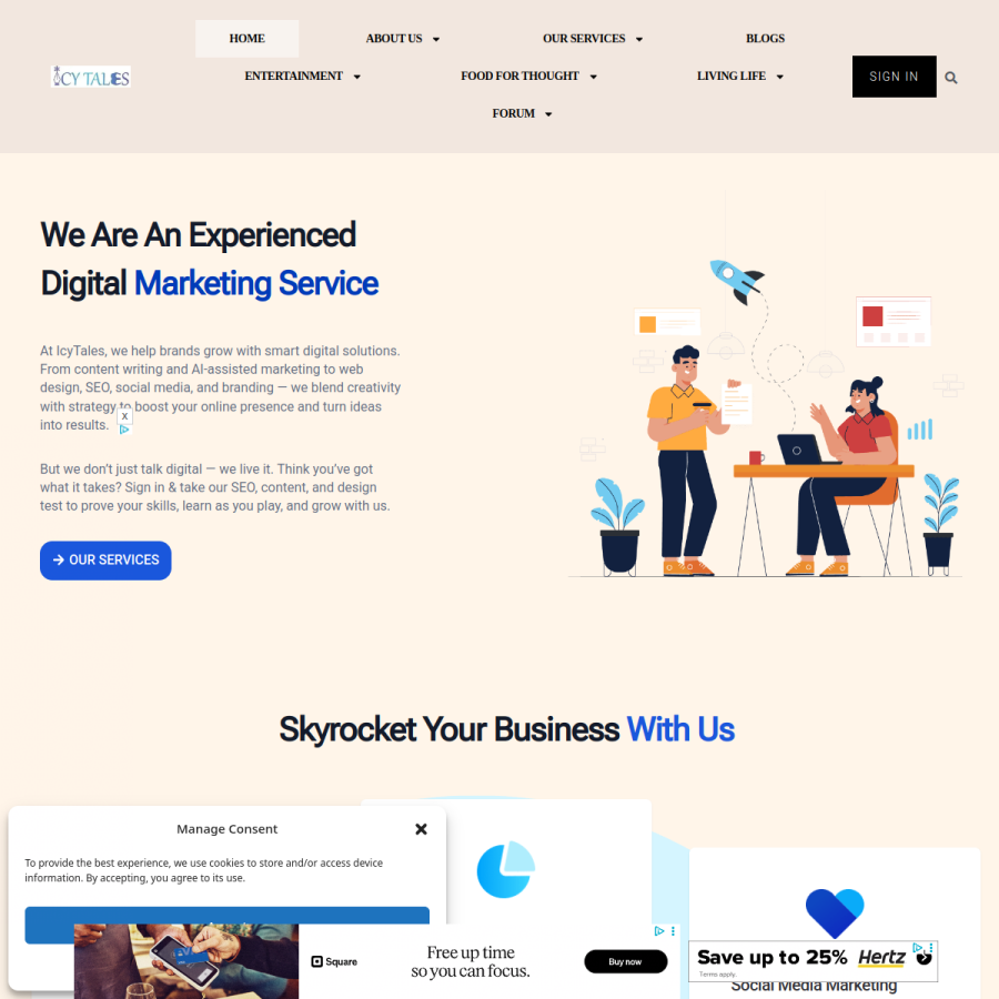 icytales.com homepage screenshot