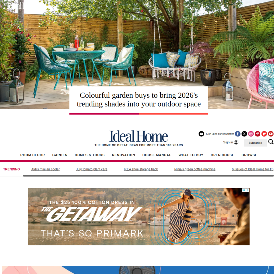 idealhome.co.uk homepage screenshot