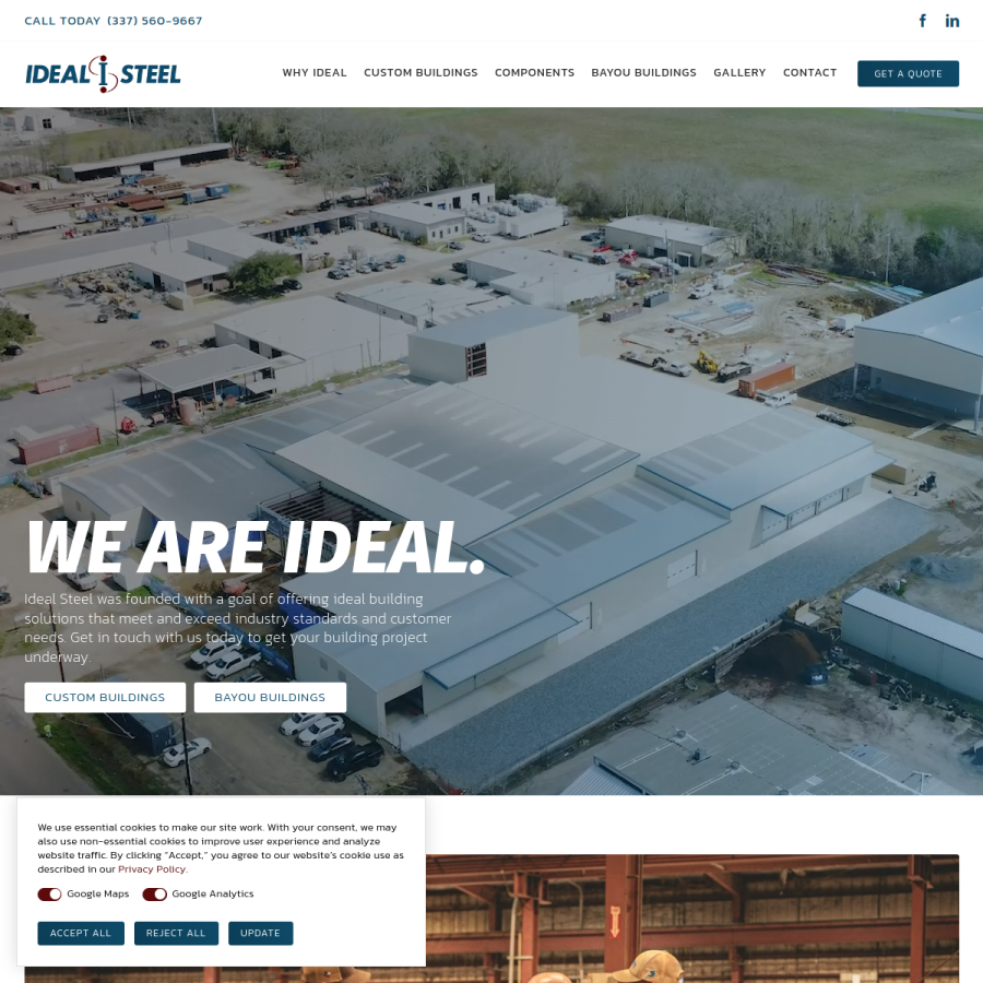 idealsteel.net homepage screenshot