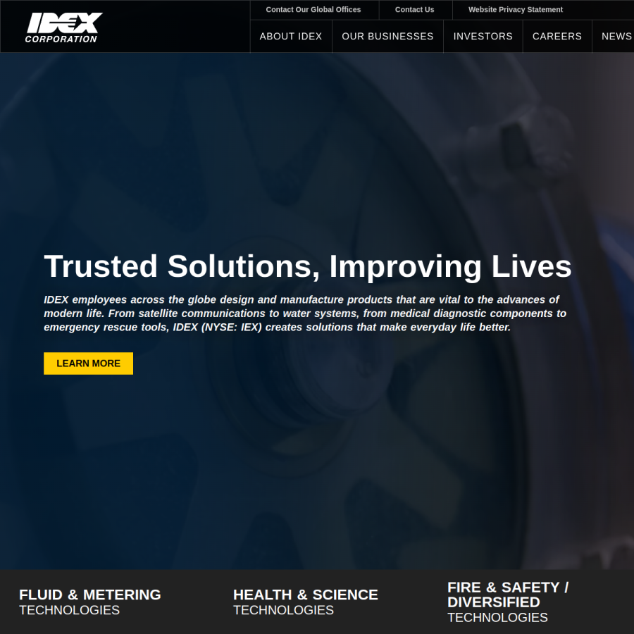 idexcorp.com homepage screenshot
