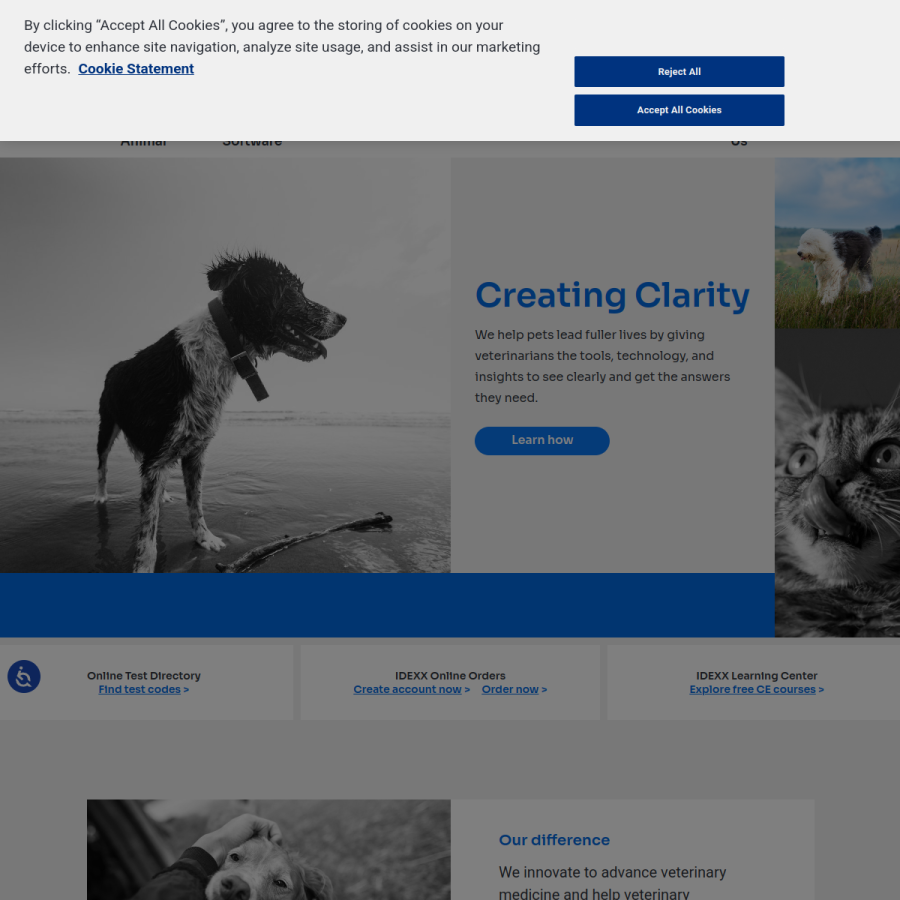 idexx.com homepage screenshot