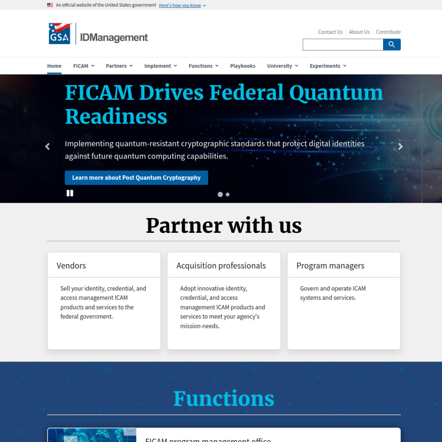 idmanagement.gov homepage screenshot