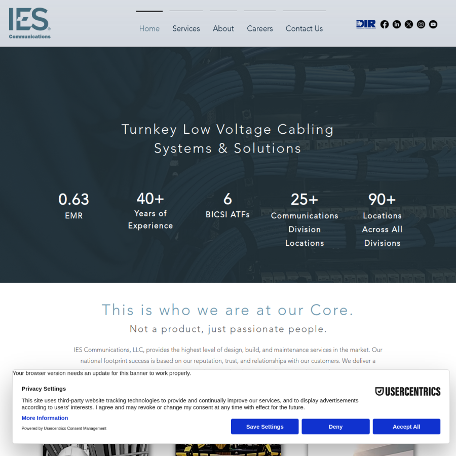 iescomm.com homepage screenshot