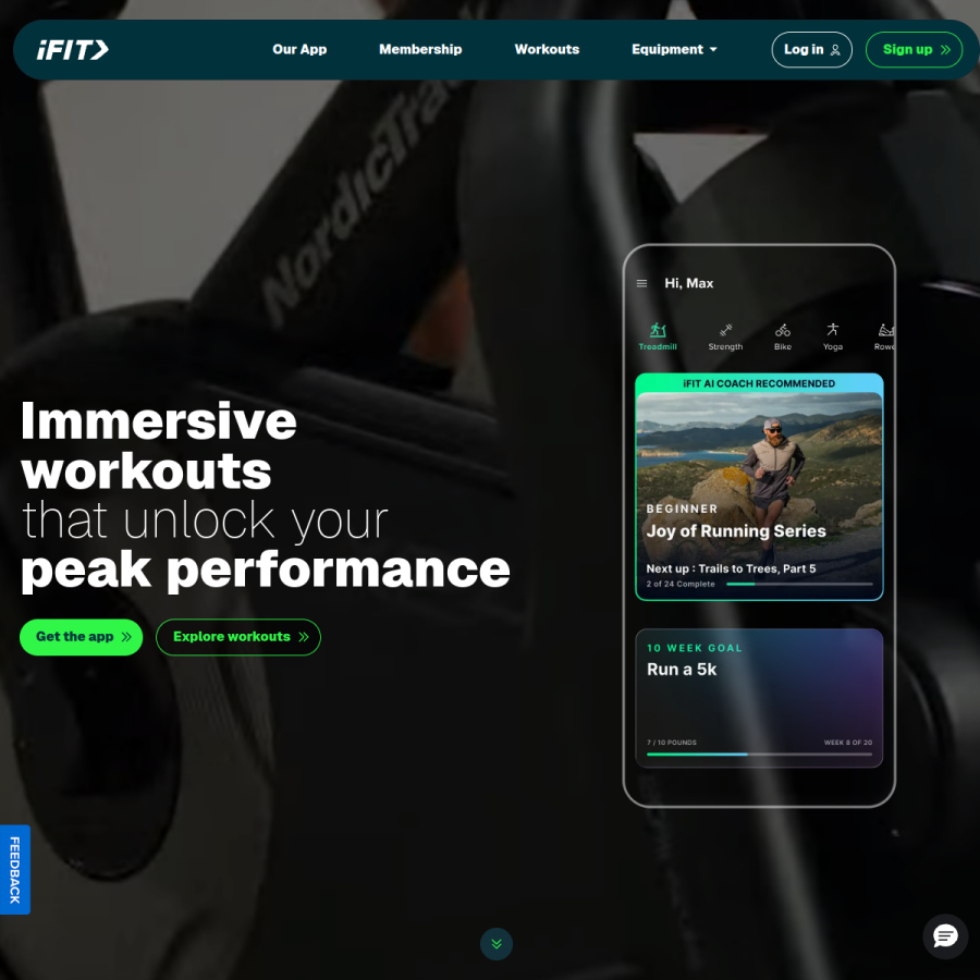 ifit.com homepage screenshot