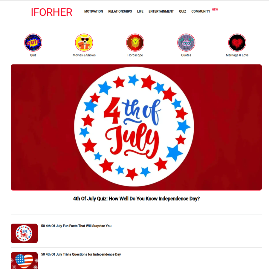 iforher.com homepage screenshot