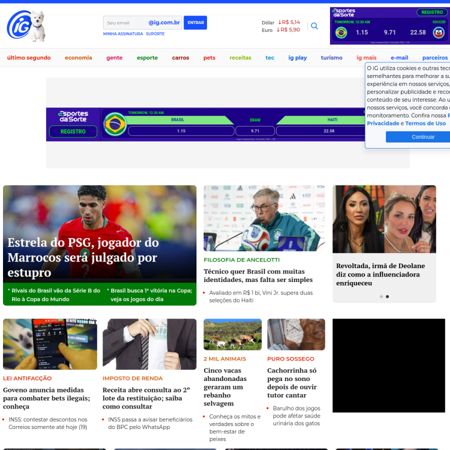 ig.com.br homepage screenshot