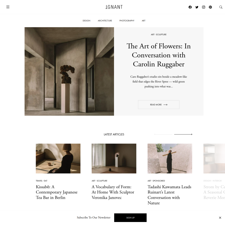 ignant.com homepage screenshot