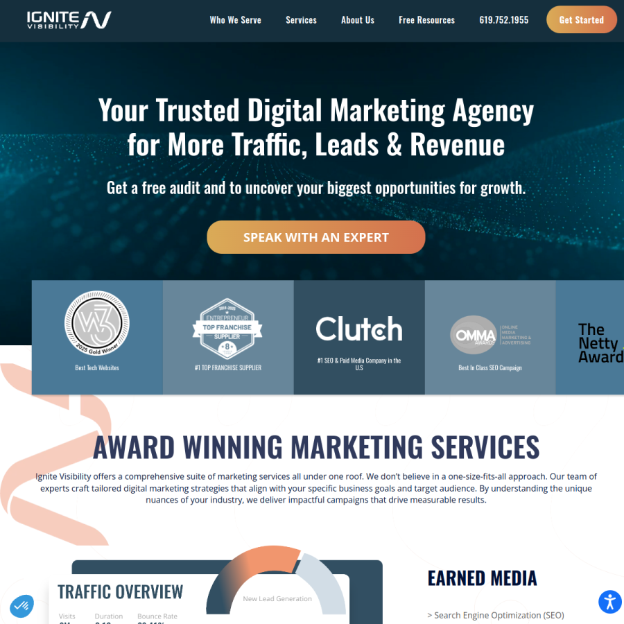 ignitevisibility.com homepage screenshot