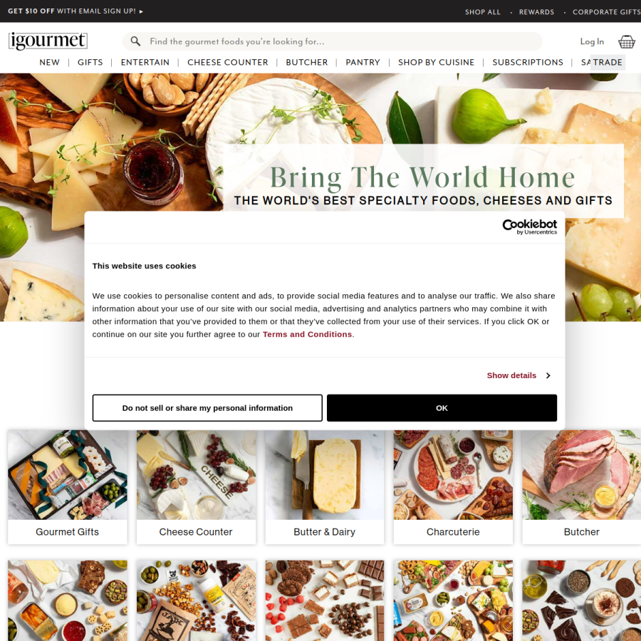 igourmet.com homepage screenshot