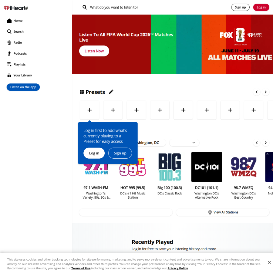 iheart.com homepage screenshot