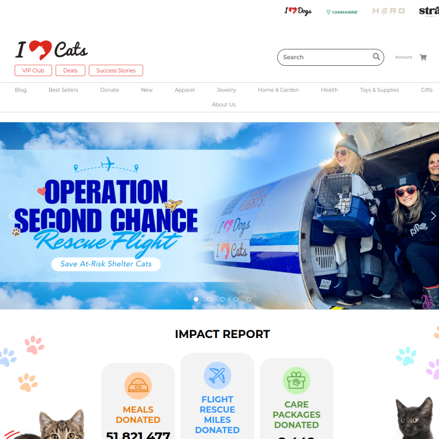 iheartcats.com homepage screenshot