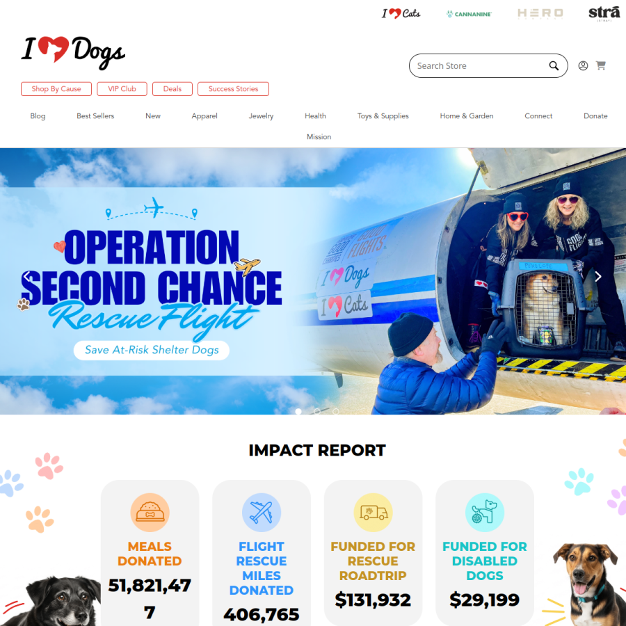 iheartdogs.com homepage screenshot