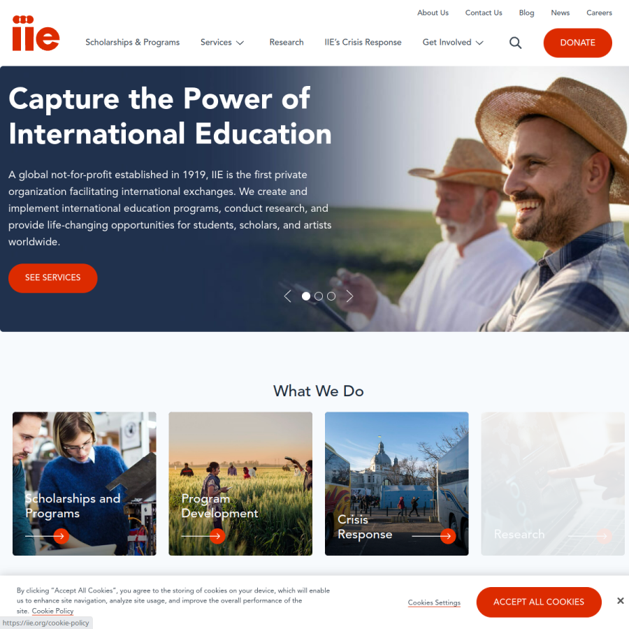 iie.org homepage screenshot