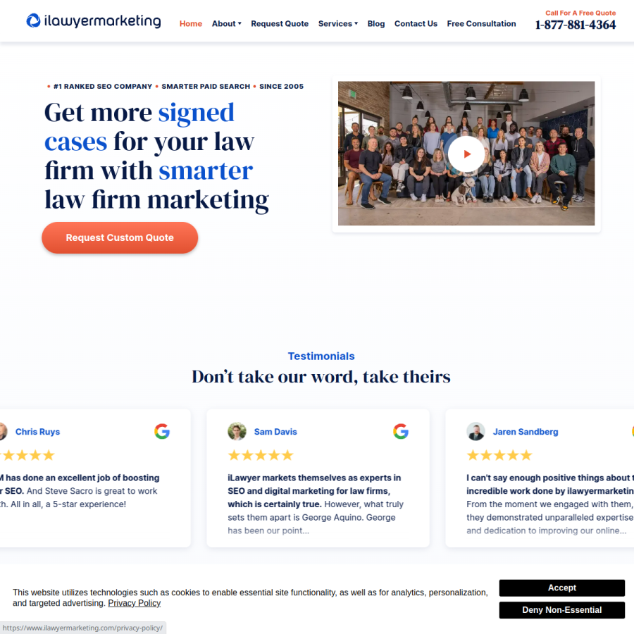 ilawyermarketing.com homepage screenshot