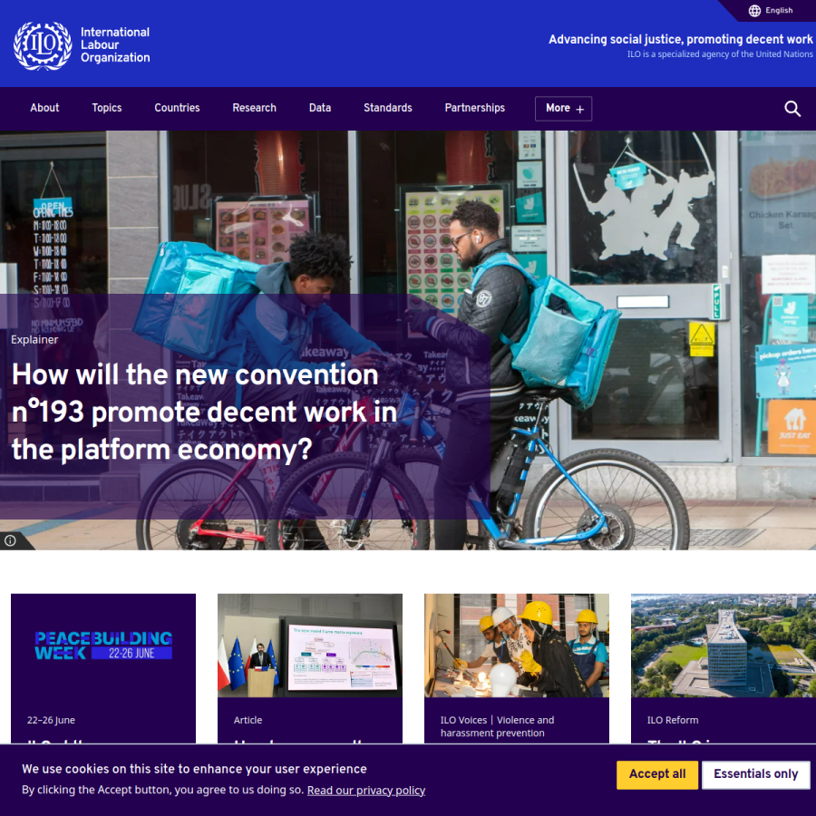 ilo.org homepage screenshot