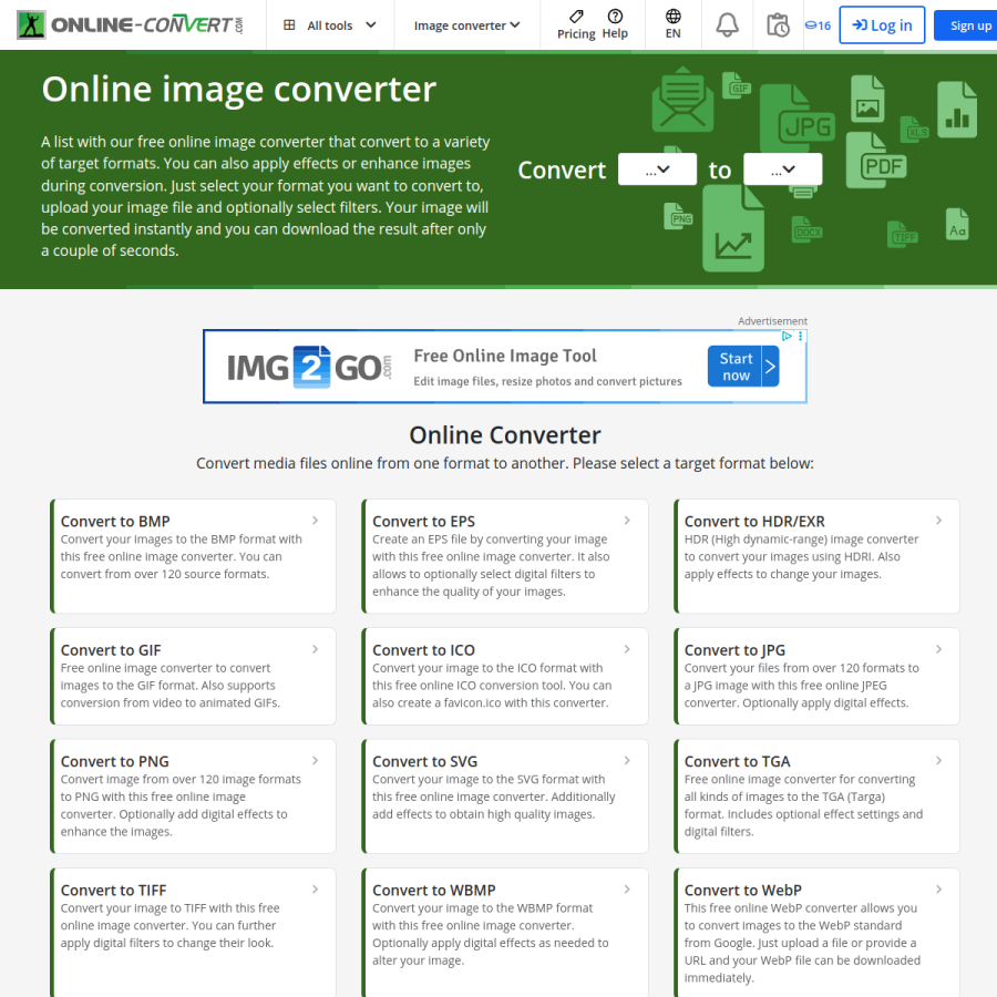 image.online-convert.com homepage screenshot