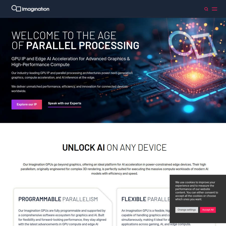 imaginationtech.com homepage screenshot