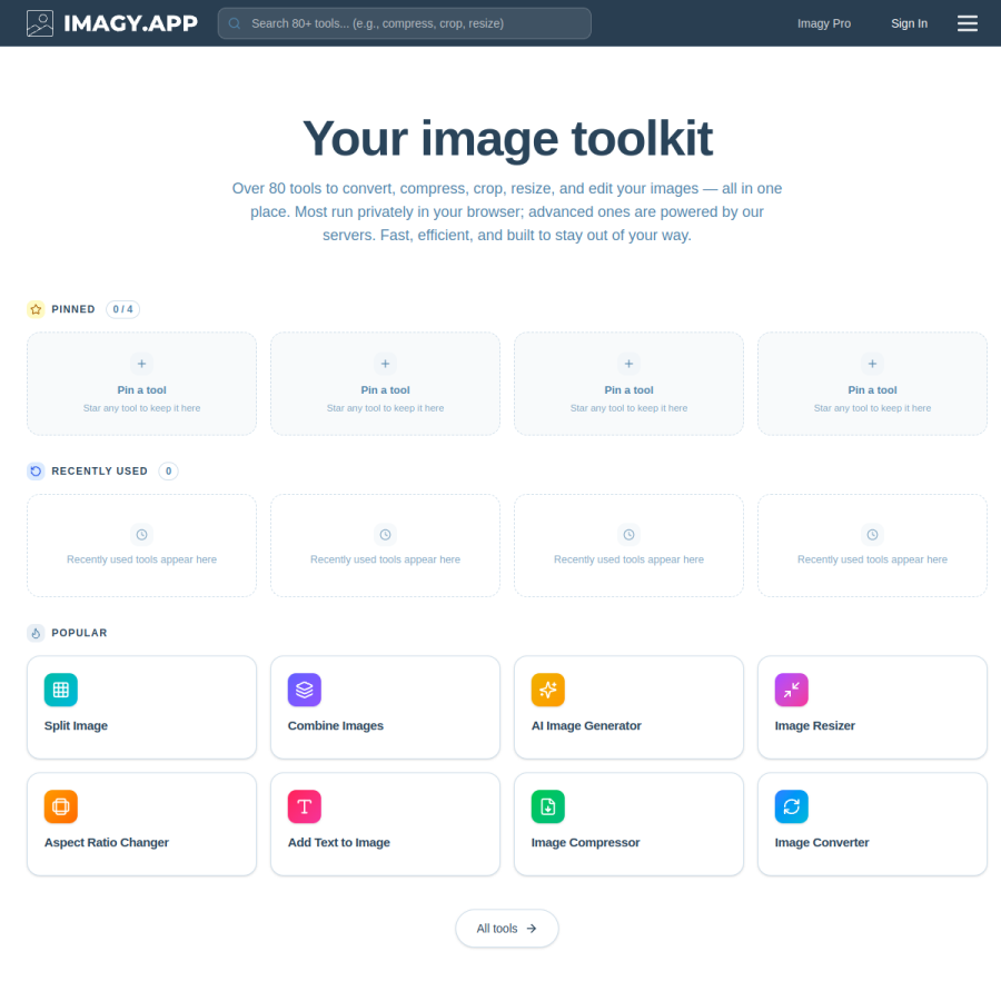 imagy.app homepage screenshot