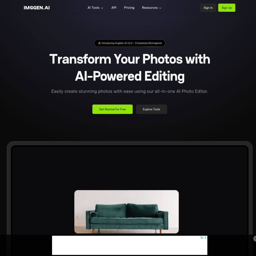 imggen.ai homepage screenshot