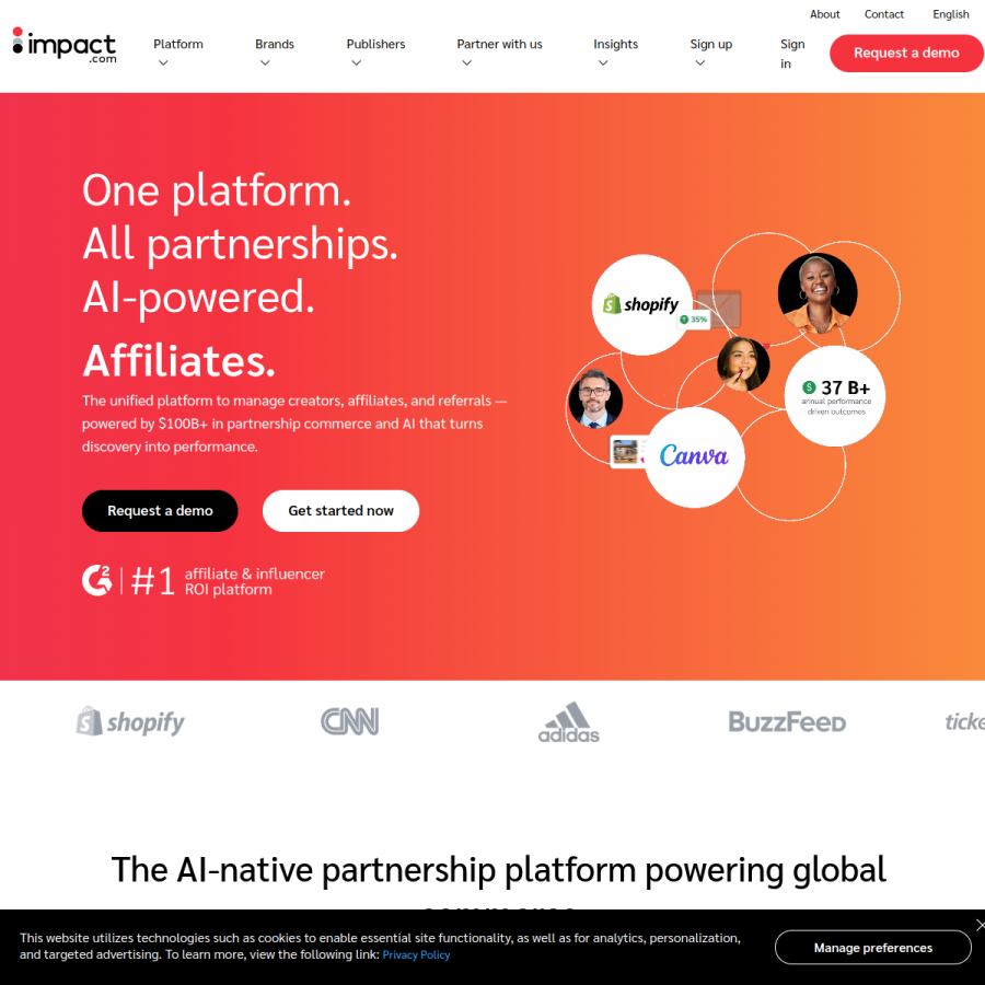 impact.com homepage screenshot