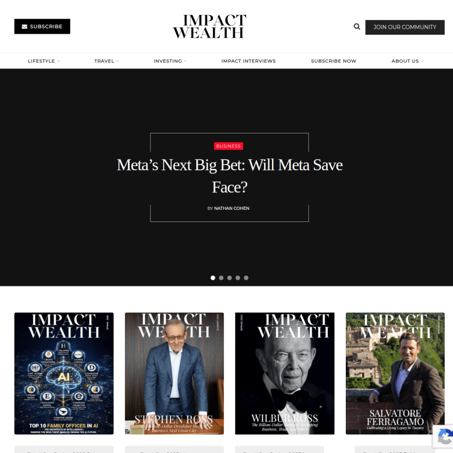 impactwealth.org homepage screenshot
