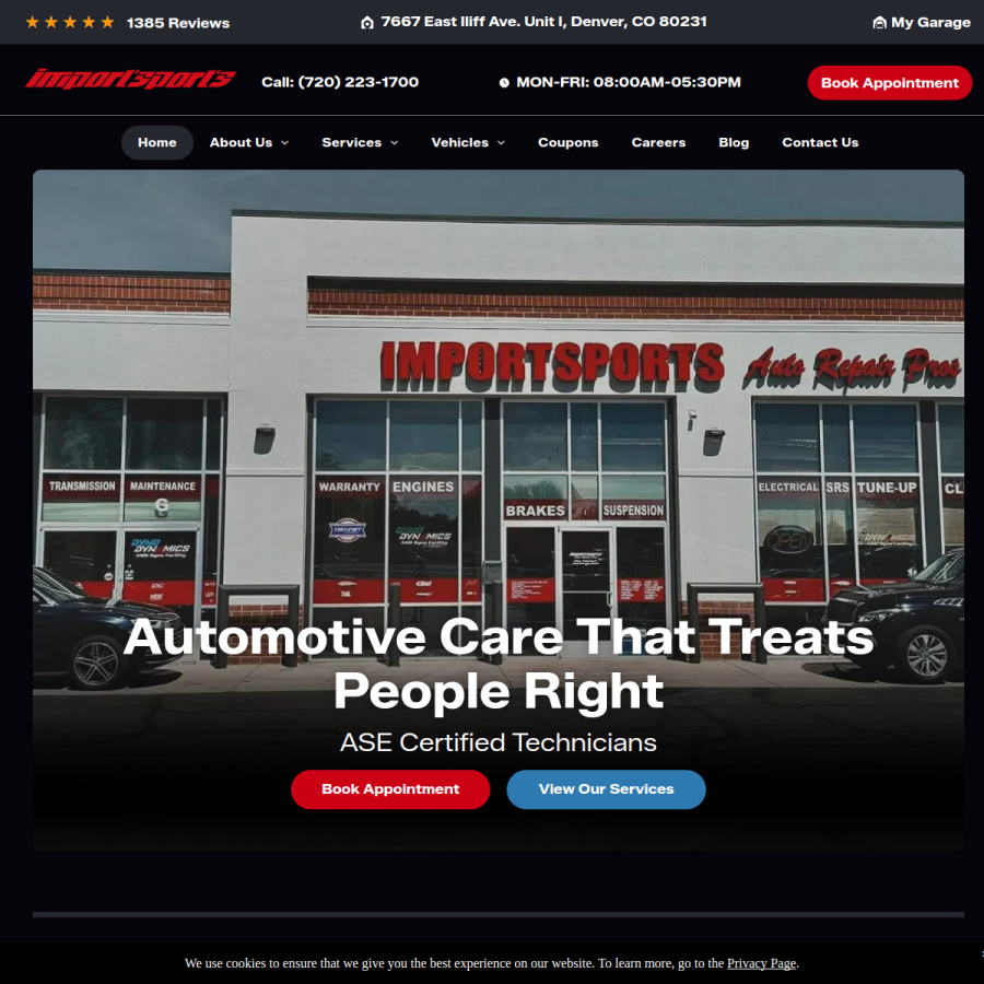 importsports.net homepage screenshot